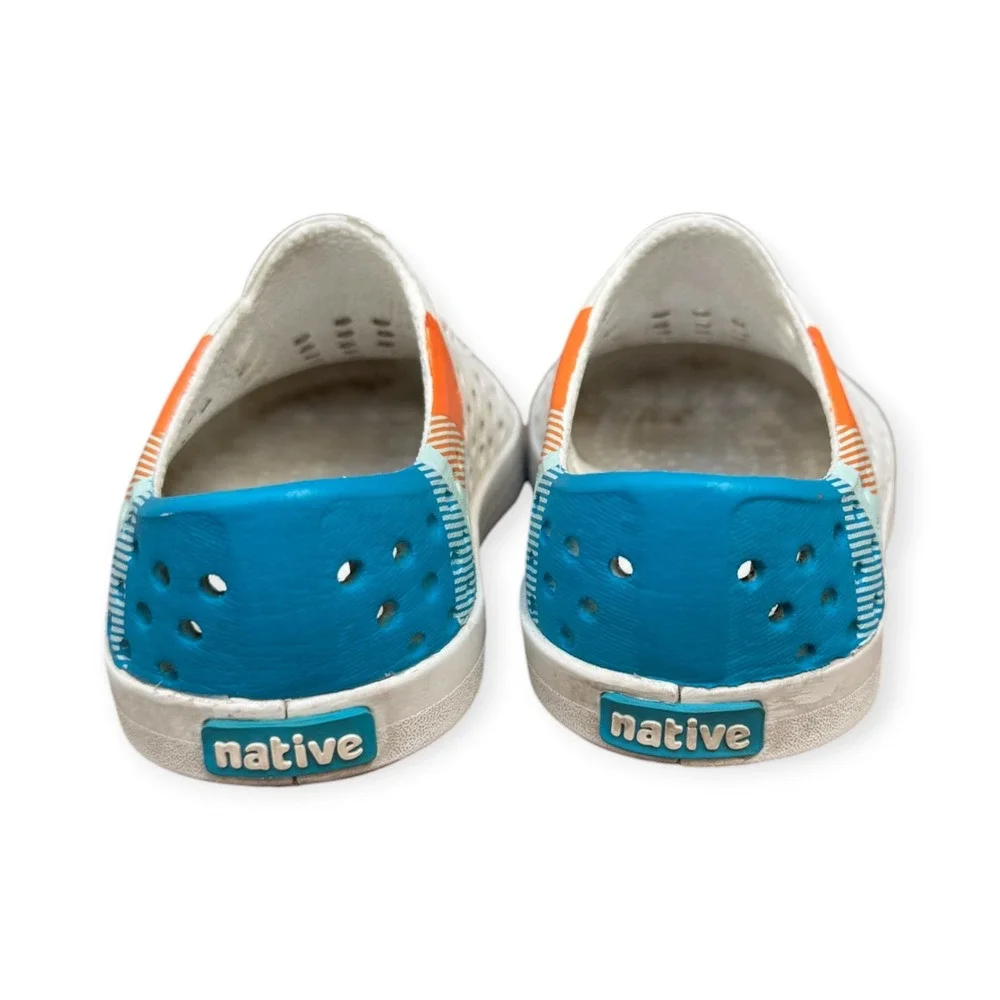 Native Jefferson Kids Shell White Multi Graphic Slip On Water Shoes Size C6
